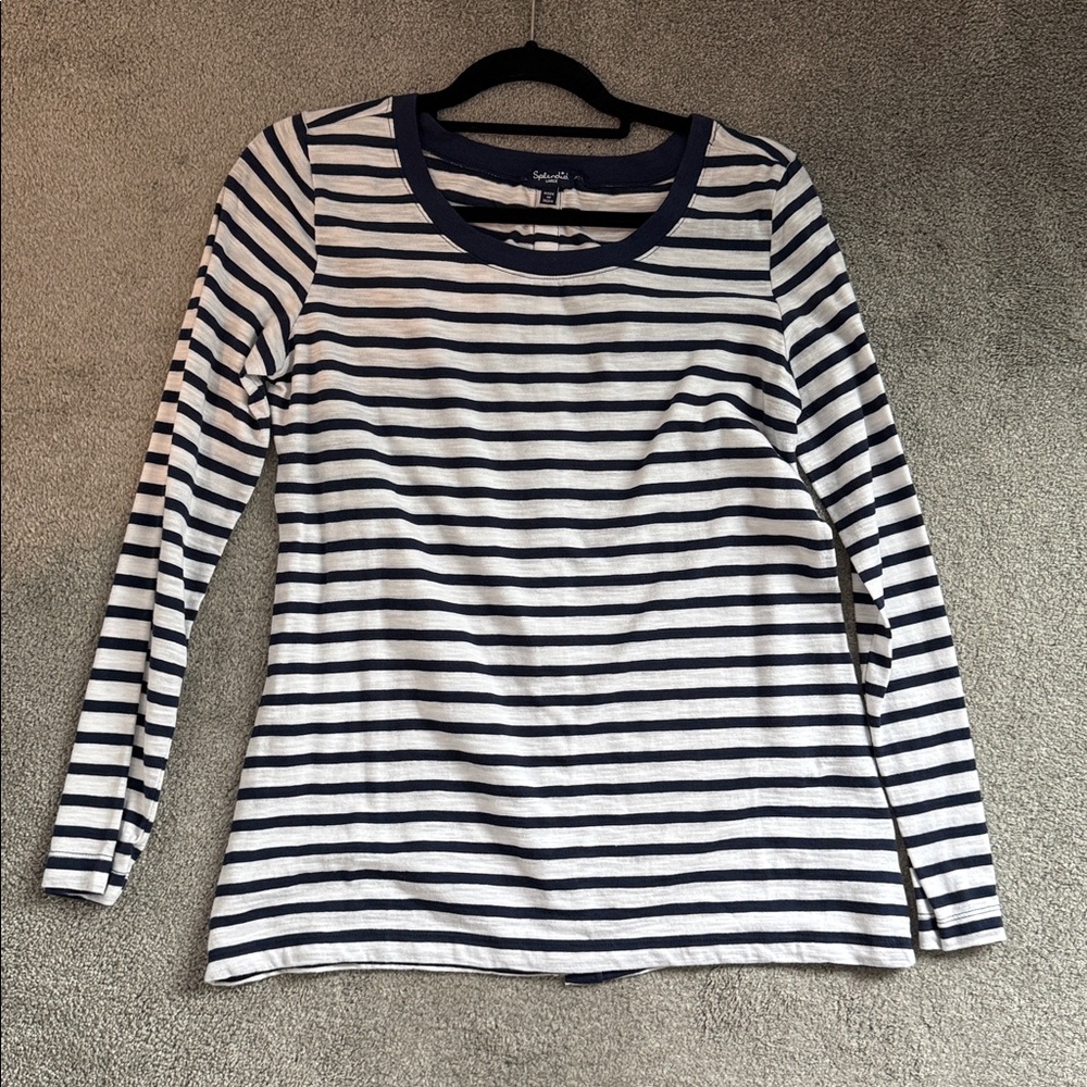 Splendid Navy and White Striped Long Sleeve Tee